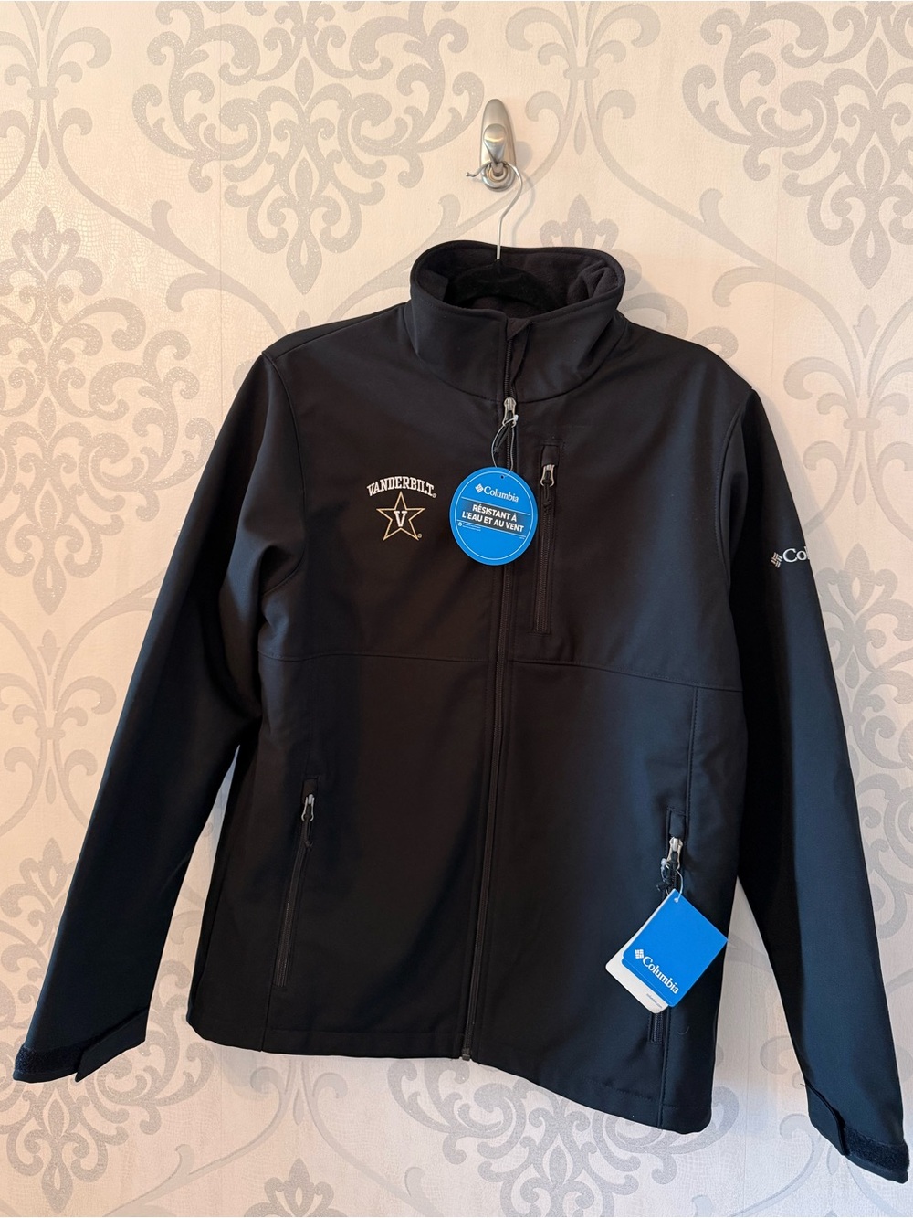 NWT Vanderbilt Columbia Black Men's Lightweight Softshell Jacket
